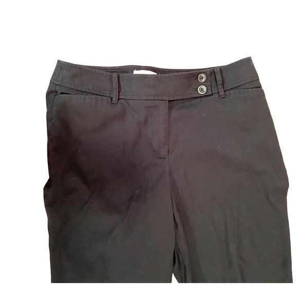 Ann Taylor Loft Black Julie Ankle Cropped‎ Straight Leg Pants Cuffed Size 8 - Picture 8 of 10